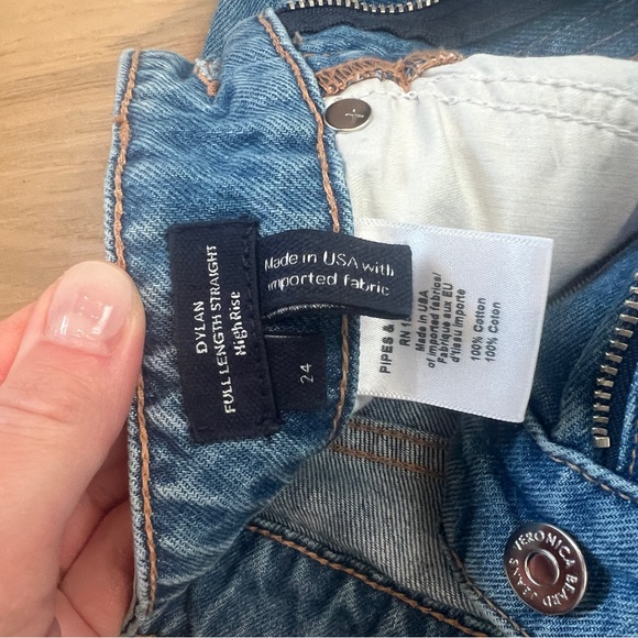 Veronica Beard Dylan Straight Leg Cuff Jeans - Picture 3 of 3